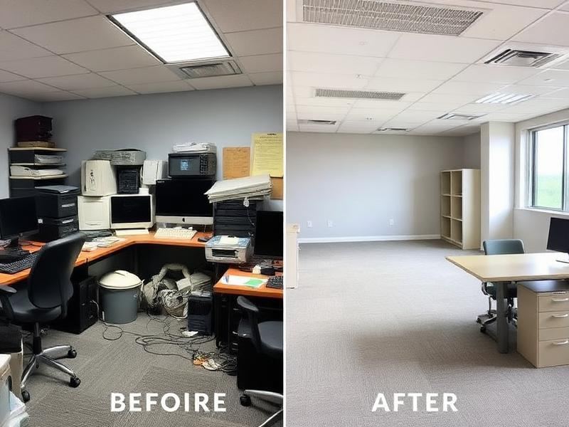 Office cleanout after commercial hauling
